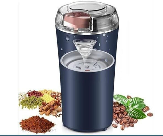 Electric Coffee Grinder Machine with Stainless Steel Blades, Portable Coffee Bean & Spice Grinder for Masala, Dry Herbs, Nuts & Kitchen Use with Push Button Control